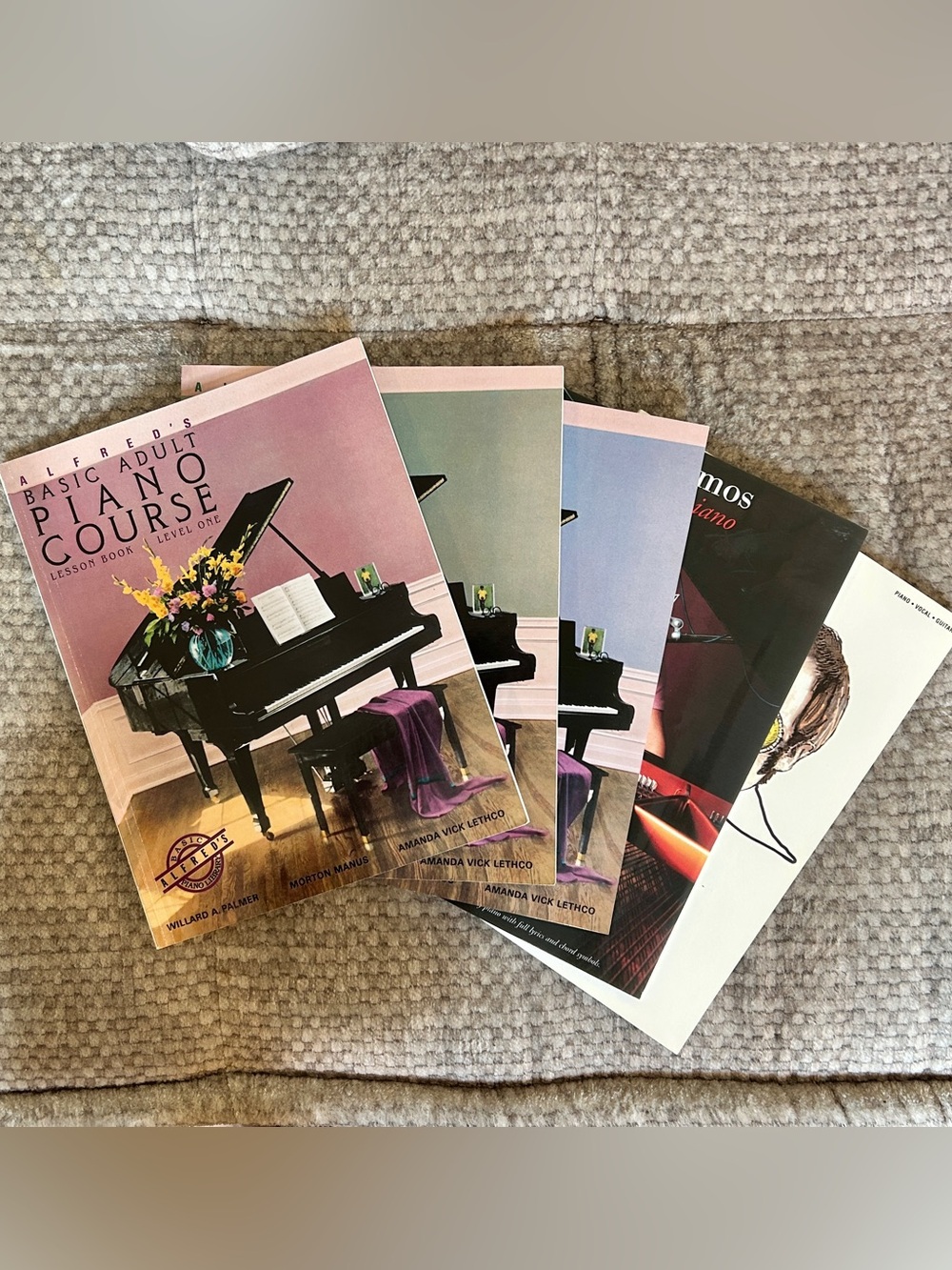 Bundle of three piano lesson book for learning/teaching and two songbooks